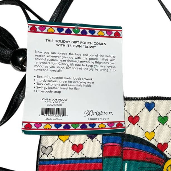 Brighton LOVE &  JOY POUCH Cotton Blend. Multicolor NWT - Picture 3 of 13